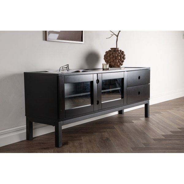 Alcoa mediebnk 150 cm - Sort