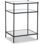 Sengebord Tiffany Inca - Sort / Glas