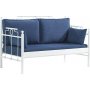 Hampus 2-personers udendrs sofa - Hvid/bl