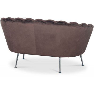 Kingsley 2-personers sofa brunt fljl med ben i krom