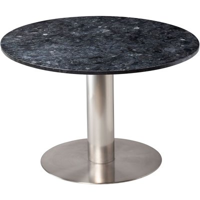 Next 105 rundt spisebord - Brstet stl / Granit (Sort)