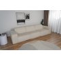 Molly modulsofa 310 cm lang og 100 cm dyb. Sofa i beige fljl. Moderne sofa med 30 cm brede armln.