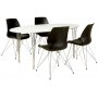 Brick ovalt spisebord 180 cm - hvid/krom