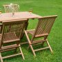 Salt udendrs spisebordsst 120x70 cm med 4 stk. Salt spisebordsstole - Teak