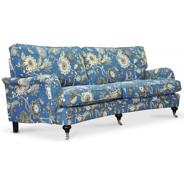 Savoy 3-sders svungen sofa med blomstret stof - Havanna Bl