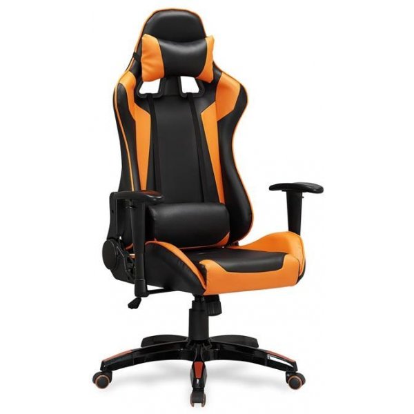 Gaming stol Deluxe - Sort / orange