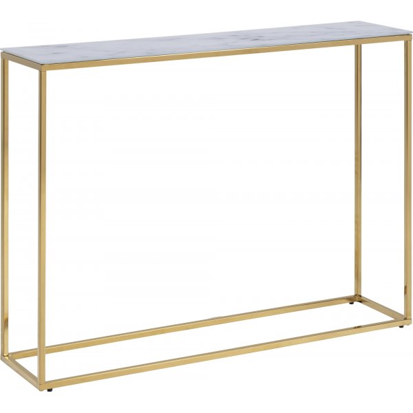 Alisma konsolbord 110 cm - Hvid marmor/guld