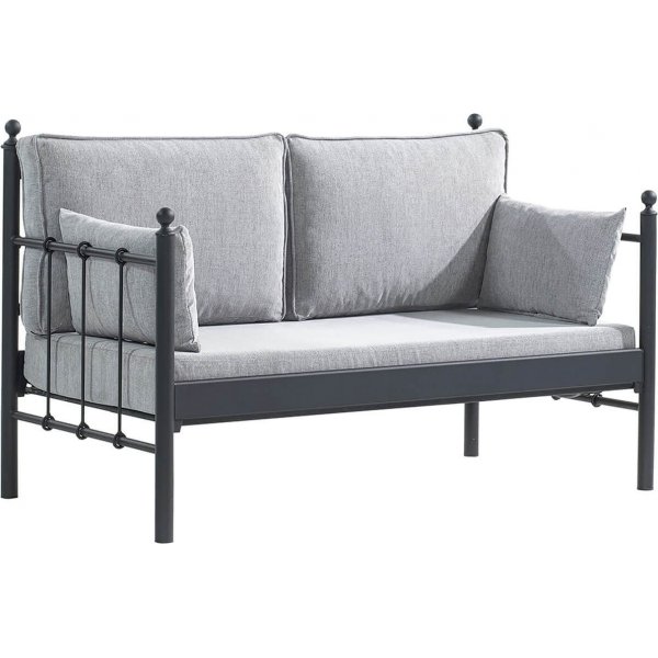 Lalas 2-personers udendrs sofa - Sort/fume