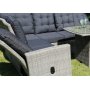 Orlando hjrnesofa med hj ryg (justerbar) inklusive spisebord - Gr polyrattan