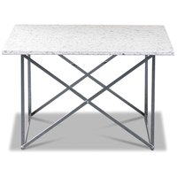 Terrazzo sofabord 75x75cm - Bianco Terrazzo & understel cross krom Terrazzo sofabord 75x75cm - Bianco Terrazzo & understel cross krom