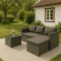 Miami udendrs sofagruppe med bord - Gr kunst-rattan