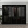 Cavolo garderobe 225x52x190 cm - Antracit/sort