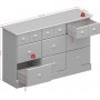 Nola kbmandsdisk 134 x 38,5 x 78,5 cm - Hvid/beige