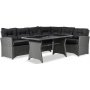 Davenport udendrs mbelst med bord Venstre - Gr polyrattan
