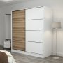 Kapusta garderobe 180 cm - Hvid/brun/hvid