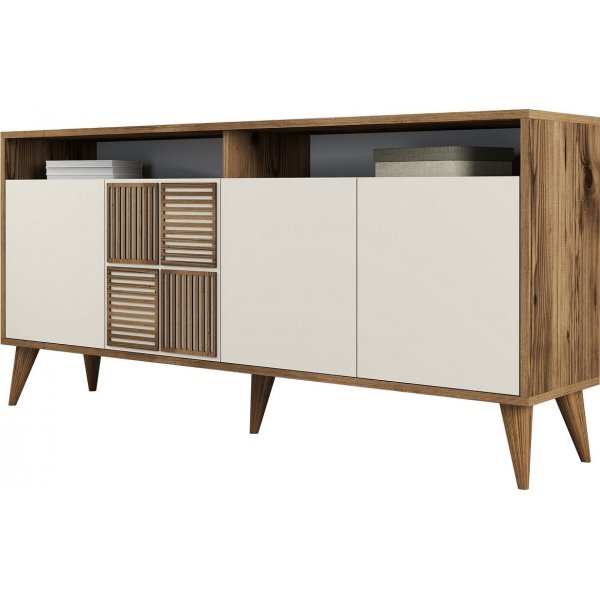 Milan sknk 160 cm - Valnd/cremehvid