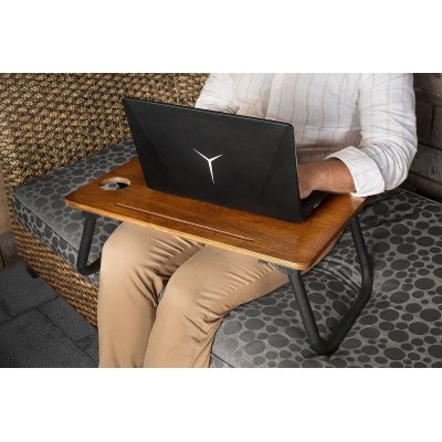 Lappy laptop bord 60x20 cm - Valnd/sort
