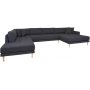 Lido U-sofa med ben ende - Mrkegr
