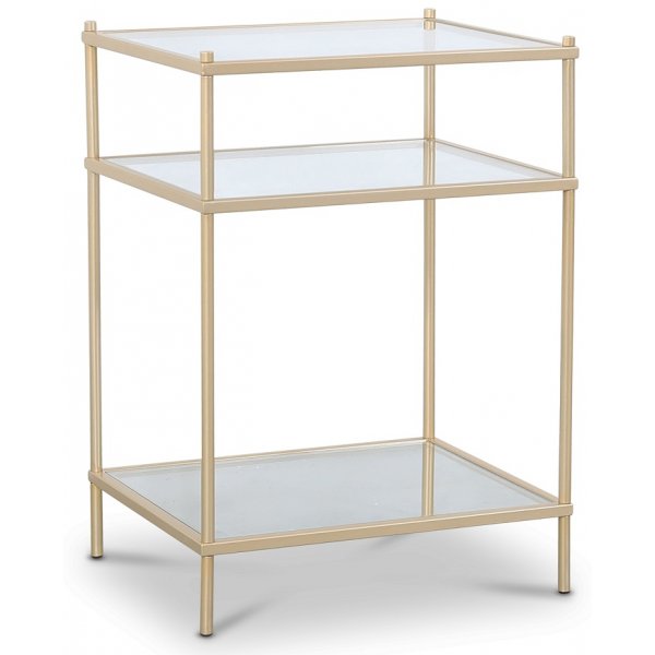 Sengebord Tiffany Inca - Messing / Glas