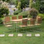 Mllan udendrsgruppe i teak: 8 stole med spisebord 176x90 cm