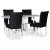 Sandhamn spisebordsst; Klapbord med 4 Crocket stole i sort PU