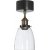 Rock loftlampe - Klart glas/sort - 14 cm