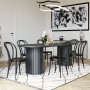 Spisebordsst PiPi ovalt spisebord 240 cm inkl. 6 Stol No18 i bjet tr - Sort