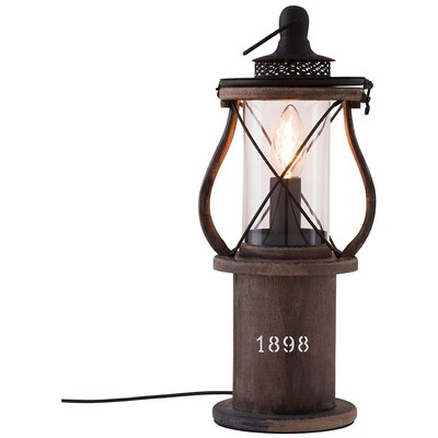 1898 bordlampe - mørkt træ