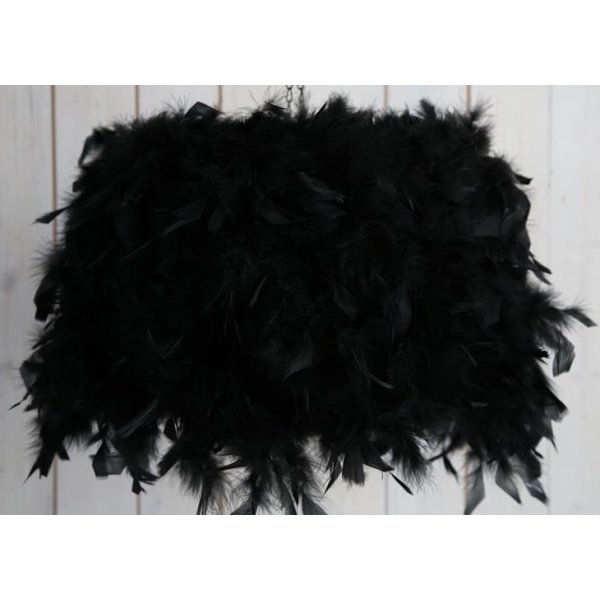 Eros fjer lampeskrm 45 cm - sort