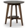 Bridge rundt sidebord med hylde 50 cm - Valnd