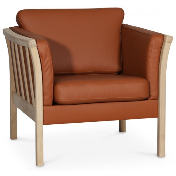 Pure lnestol i lder - Cognac (lder) / Lyst tr