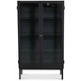 Cliff vitrineskab i blik (highboard) - Sort / Klarglas