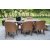 Oxford udendrs spisegruppe; brunt syrebord 220 cm inkl. 6 Valetta lnestole tan farvet kunstrattan