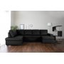 Solna U-sofa i sort PU A3D