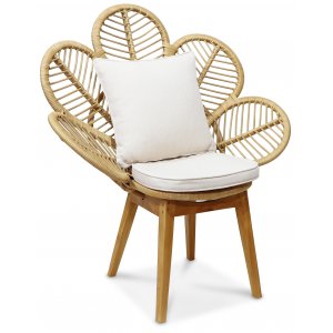 Peacock lounge lænestol med hynde - Natural + Møbelpolering