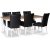 Fr spisegruppe 180 cm inkl. 6 Crocket sorte stole - Eg/hvid + Pletfjerner til mbler