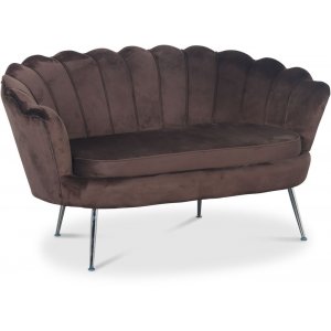 Kingsley 2-personers sofa brunt fljl med ben i krom + Mbelfdder