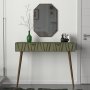 Skovreliefbord med spejl 120x 35 cm - Valnd/mrkegrn