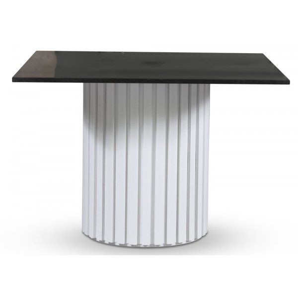 Empire spisebord - Granit 90x90 cm / Hvid lamel trfod