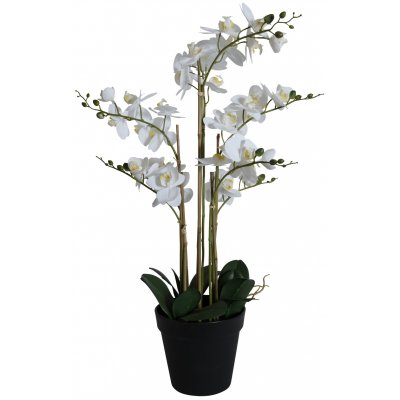 Kunstig plante - Orkid 8 opstammet H80 cm - Hvid