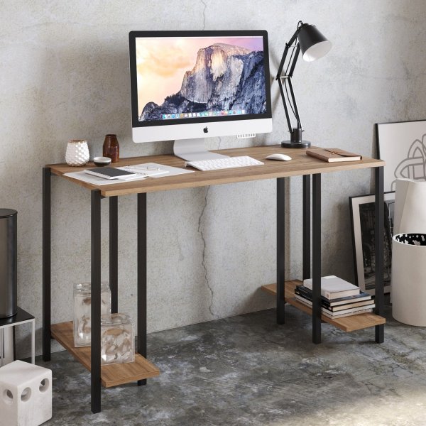 Lsebord 125x60 cm - Sort/valnd