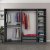 Cikani garderobe med glaslge, 225x52x210 cm - antracit/damp