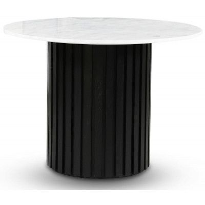 Sumo spisebord 105 cm - Sortbejdset / lys marmor