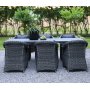 Oxford udendrs spisegruppe; gr/hvid bord 220 cm inkl. 6 Mercury lnestole gr syntetisk rattan