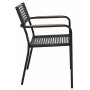 Spisest med 6 stole og spisebord 180 x 100 cm sort/natur - Menton/Pino