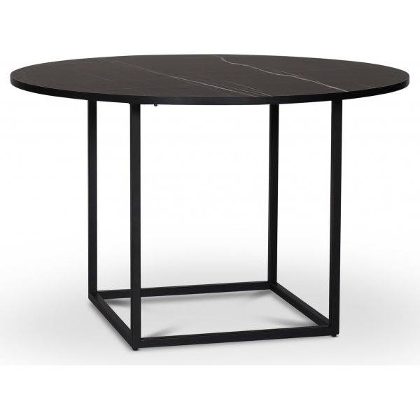 Sintorp rundt spisebord 115 cm - Sort marmor (Eksklusivtlaminat)