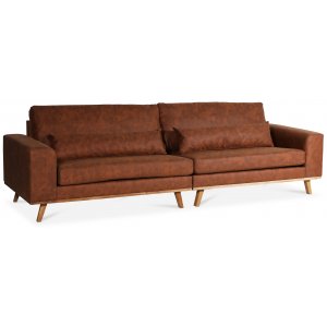 Ranger 4-personers sofa - Cognac ecolder/ / Olieret eg