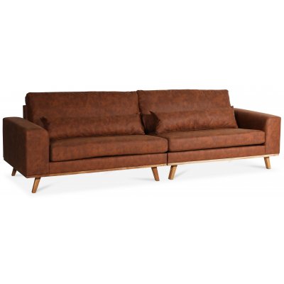 Ranger 4-personers sofa - Cognac ecolder/ / Olieret eg