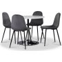 Tiana spisegruppe, rundt spisebord med 4 Carisma fljlstole - Hvid / Gr