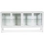 Cliff sknk i metalplade med 4 dre - Hvid / klart glas